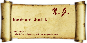 Neuherr Judit névjegykártya